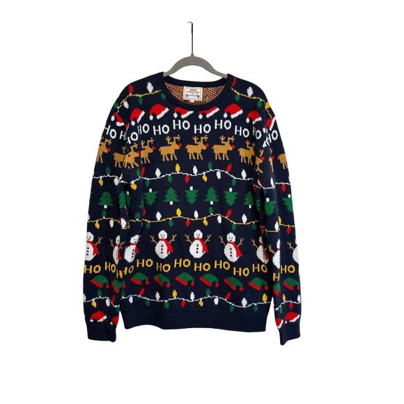 Daisy Sweaters - Daisys Boutique Xmas Sweater Womens L Navy Ugly Holiday Reindeer Snowman Holiday